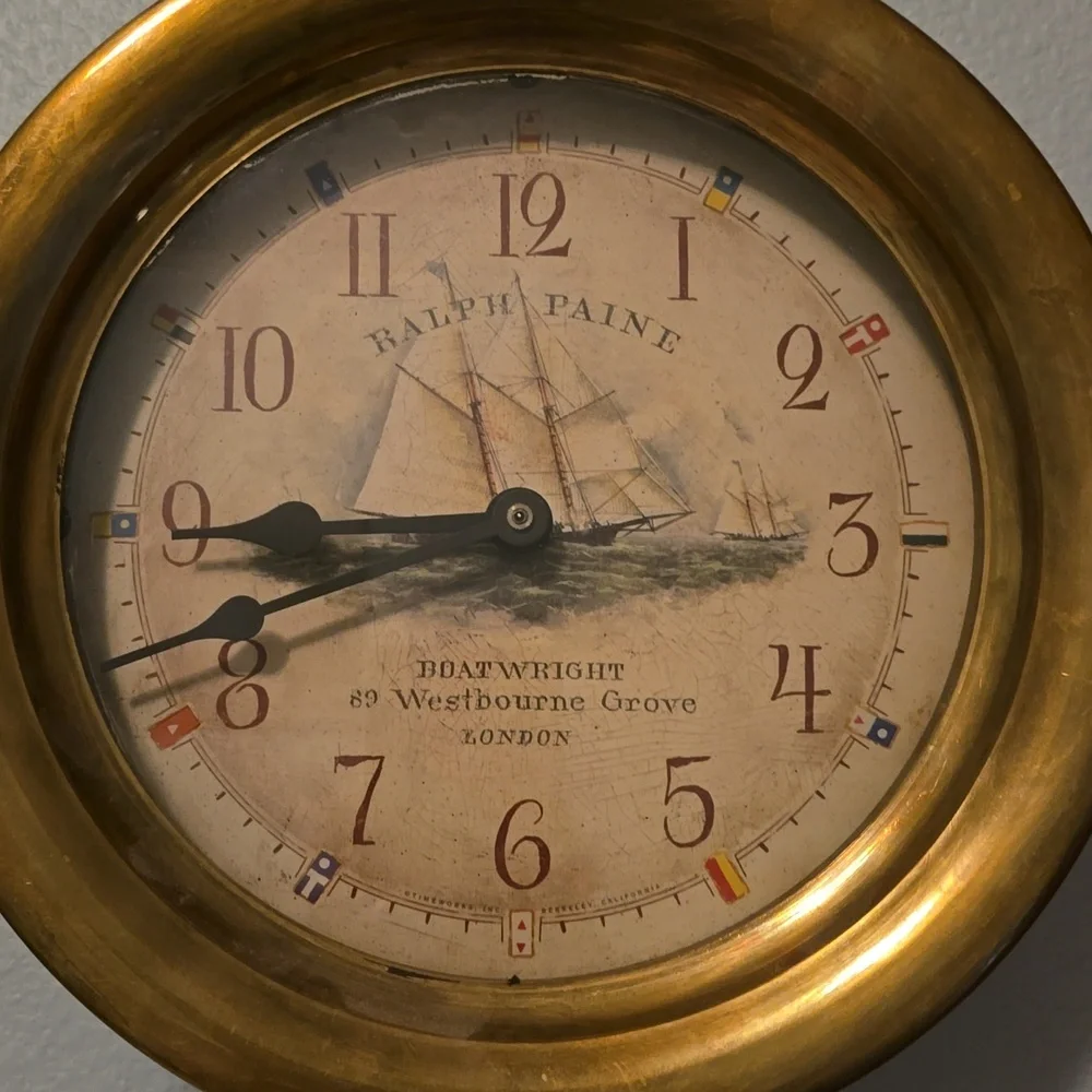 Timeworks genuine Ralph Paine vintage brass clock